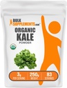 BulkSupplements.com Pólvora de Kale Orgánica - Pólvora Verde, Suplemento Superalimentario - Vegan & Gluten Gratis, 3g por Serving, 250g (8.8 oz) (Pack of 1)