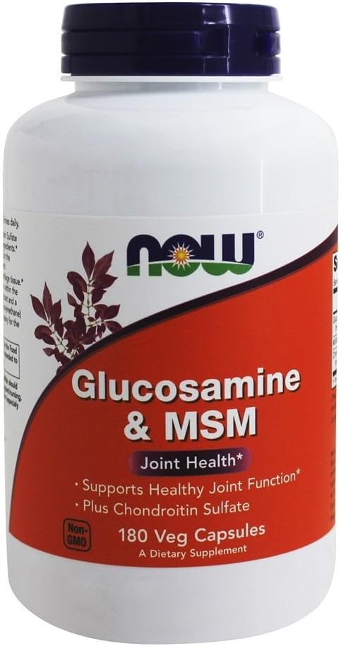 Glucosamina &amp; MSM Plus Sulfato de condroitina - Ahora Alimentos - 180 - VegiCapsule