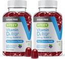 Viteey Vitamina D3 Gummies para adultos " Adolescentes -10,000 UI, 250mcg, máxima fuerza - azúcar libre, bonificación, articulación " Muscle Health, Immune Boost - Vegetarian, Gelatin Gratis - Tasty Chewable Berry Flavored