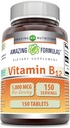 Fórmulas asombrosas Vitamina B12 Suplemento TENIDO 1000 Mcg por Serving TENIDO Tablets TENIDO NO Gluten-Free TEN Made in USA (1 Pack, 150 Cuenta)