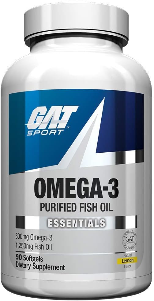 GAT SPORT Omega-3 Fish Oil, EPA de alta potencia, DHA, Brain, GLP1 Support, 90 Softgels