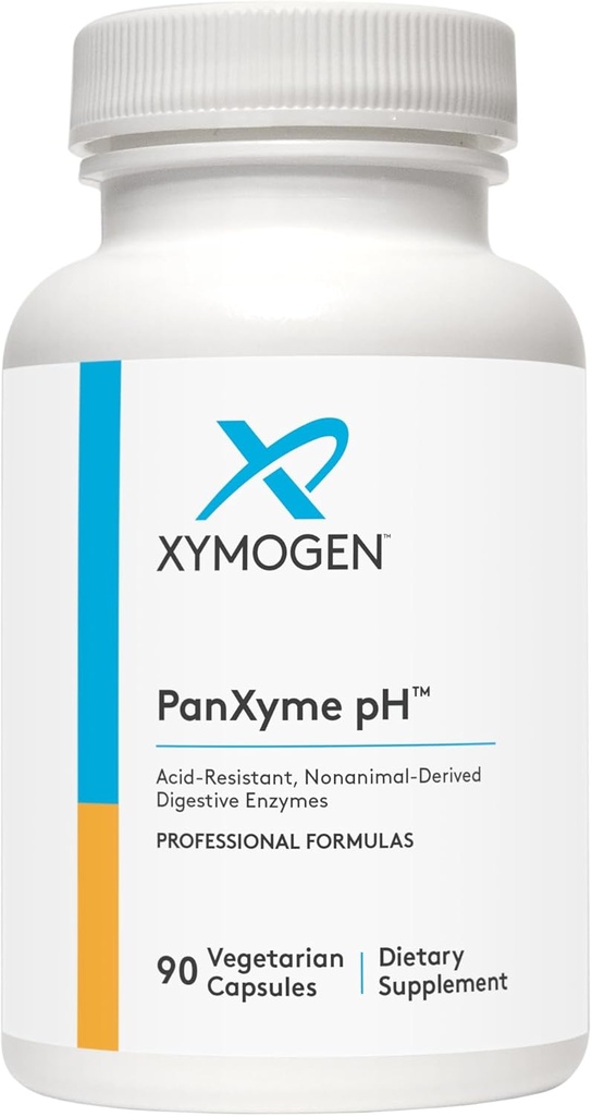 XYMOGEN PanXyme pH - Enzimas digestivas para Gut Health - Amylase, Lipase y Protease Enzyme Suplemento - Gut Health Supplements for Digestion Support - Gluten Free + Vegan (90 cápsulas)