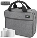 Kaddy Bolsa de Medicina Grande, Caja de Organizador de Píldoras, Caja para Botellas de Medicina o Suplementos; Almacenamiento; Inodoro; 3 Cerradura de dígitos, Gris