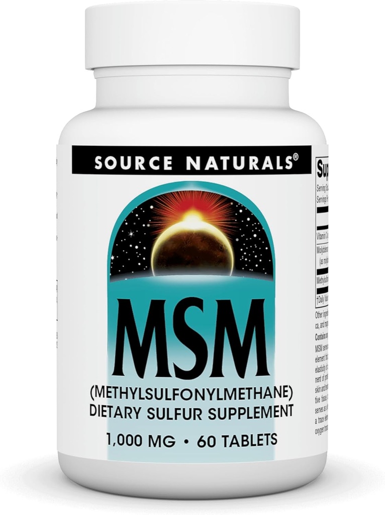 Fuente Naturals MSM (methylsulfonylmethane), a Dietary Sulfer Supplement, 1,000 MG - 60 Tablets