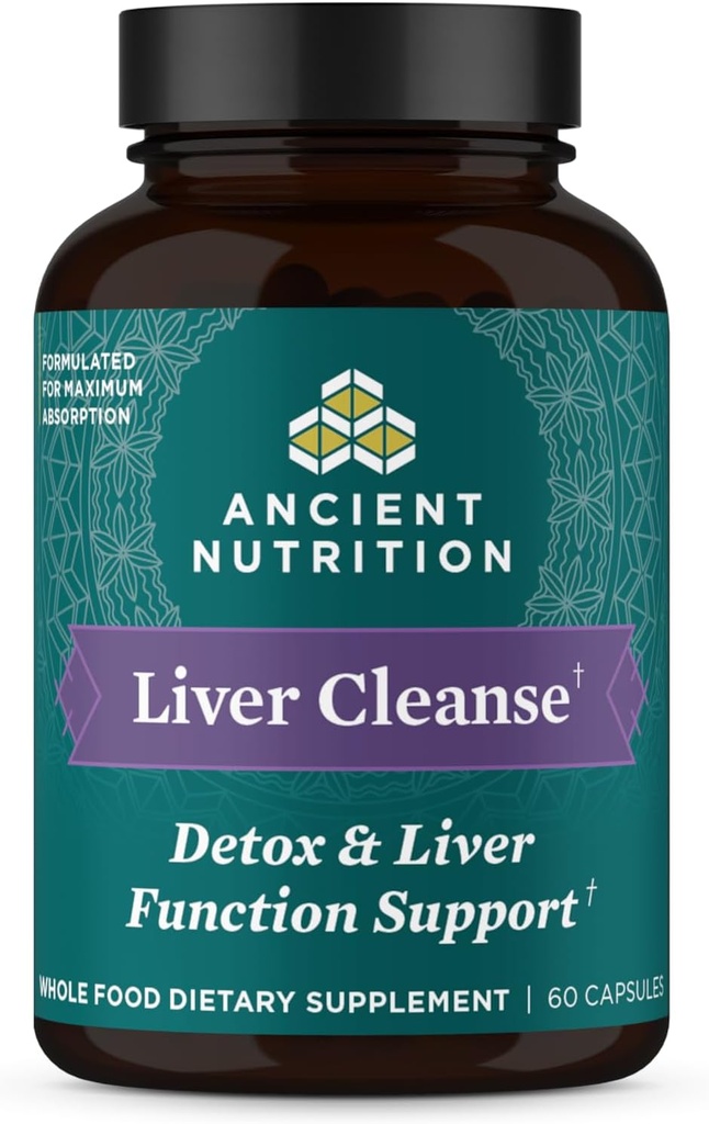 Antiguo Suplemento de Detox de Nutrición, Herbals Antiguos Limpiador de Hierba con Leche Esteto, Dandelion Root &amp; Reishi para Optimal Liver Support, 1300mg, Gluten Free, 60 Cuenta