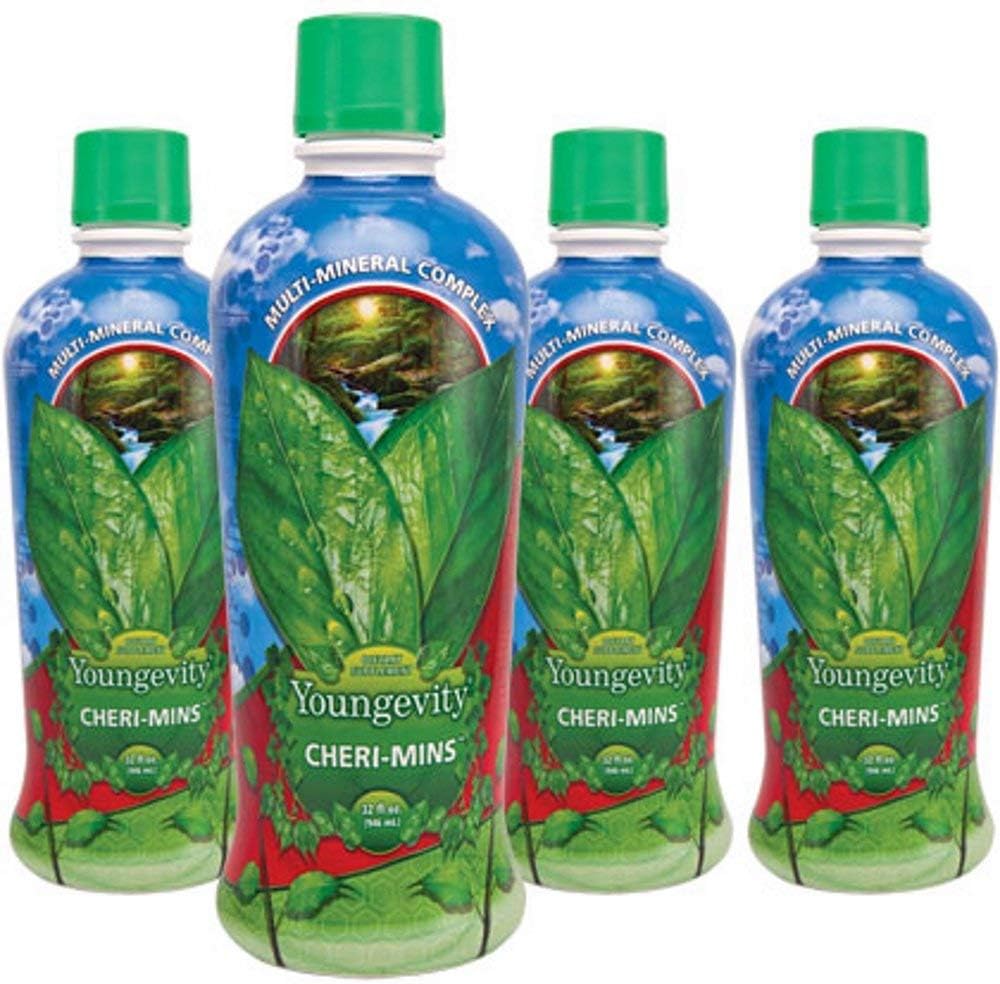 Youngevity Cheri-MinsTM Plant Derived Liquid Minerals - Great Tasting Formula - 77+ Natural Unaltered Trace Minerals - Forma Colloidal Humic Shale (32 Fl Oz - Pack of 4)