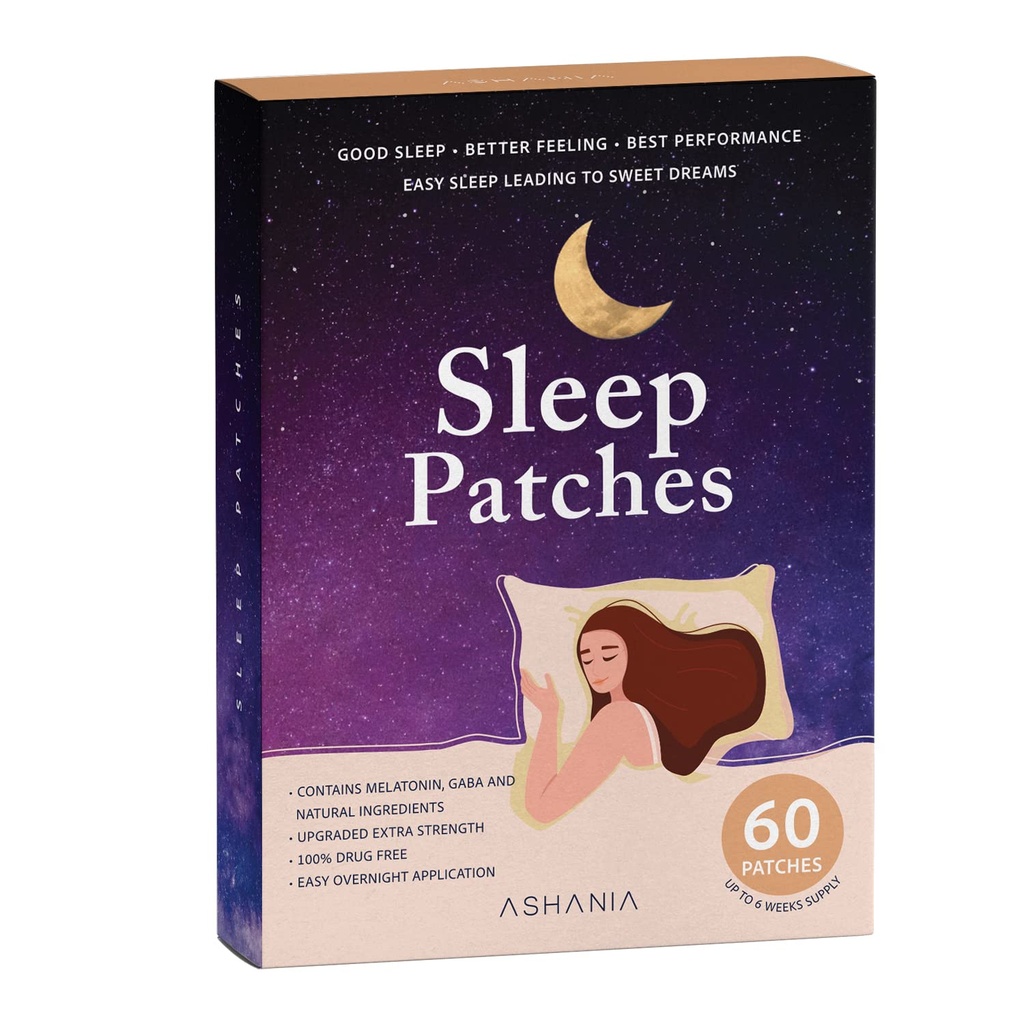 Patches de sueño, parches de sueño para adultos, juego de parches de sueño mejorado, fácil de aplicar y cómodo, ingredientes premium, para hombres y mujeres (60 parches)