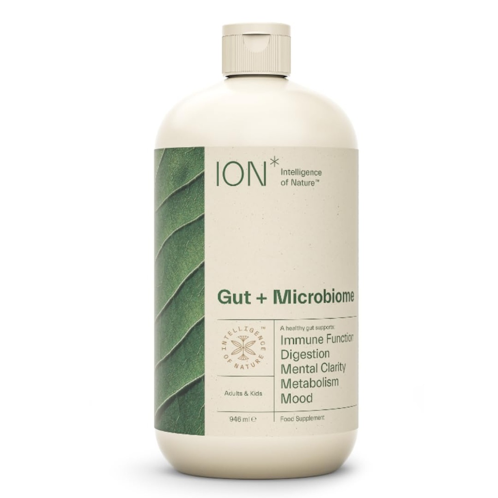ION* Inteligencia de la naturaleza Gut Support Liquid Supplement - Gut & Digestive Health Liquid Drops, Cleanse " Detox with Humic Extract for Women " Men, Adults " Kids 4+ - 32 fl oz (Pack of 1)
