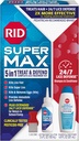 RID Super Max Lice Treatment Kit, Kills Lice & Super Lice & Eggs + 24/7 Lice Defense, Pesticide Free, 3.4 FL OZ Solution + 6.8 FL OZ Daily Defense Shampoo & Conditioner + Nit Removal Comb