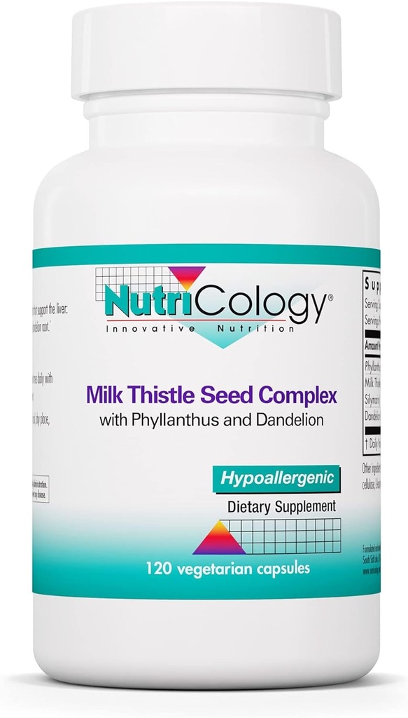 Nutricology Phyllantus Complex Supplement - Liver Health Support, Milk Thistle, Dandelion, Detox, Cleanse, Vegetarian Capsules - 120 Conde