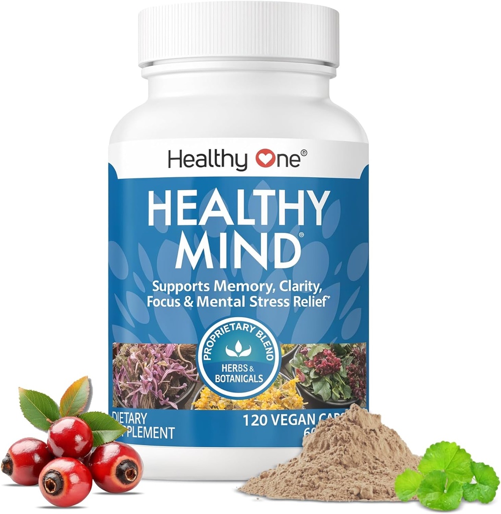 Mente saludable - Caja fuerte para adolescentes - Función cognitiva - Concentración - Enfoque - Optimización neuronal - Mood - Ginkgo Biloba - Ginseng - Rhodiola - Bacopa - Gotu Kola - Té verde - 120 Conde