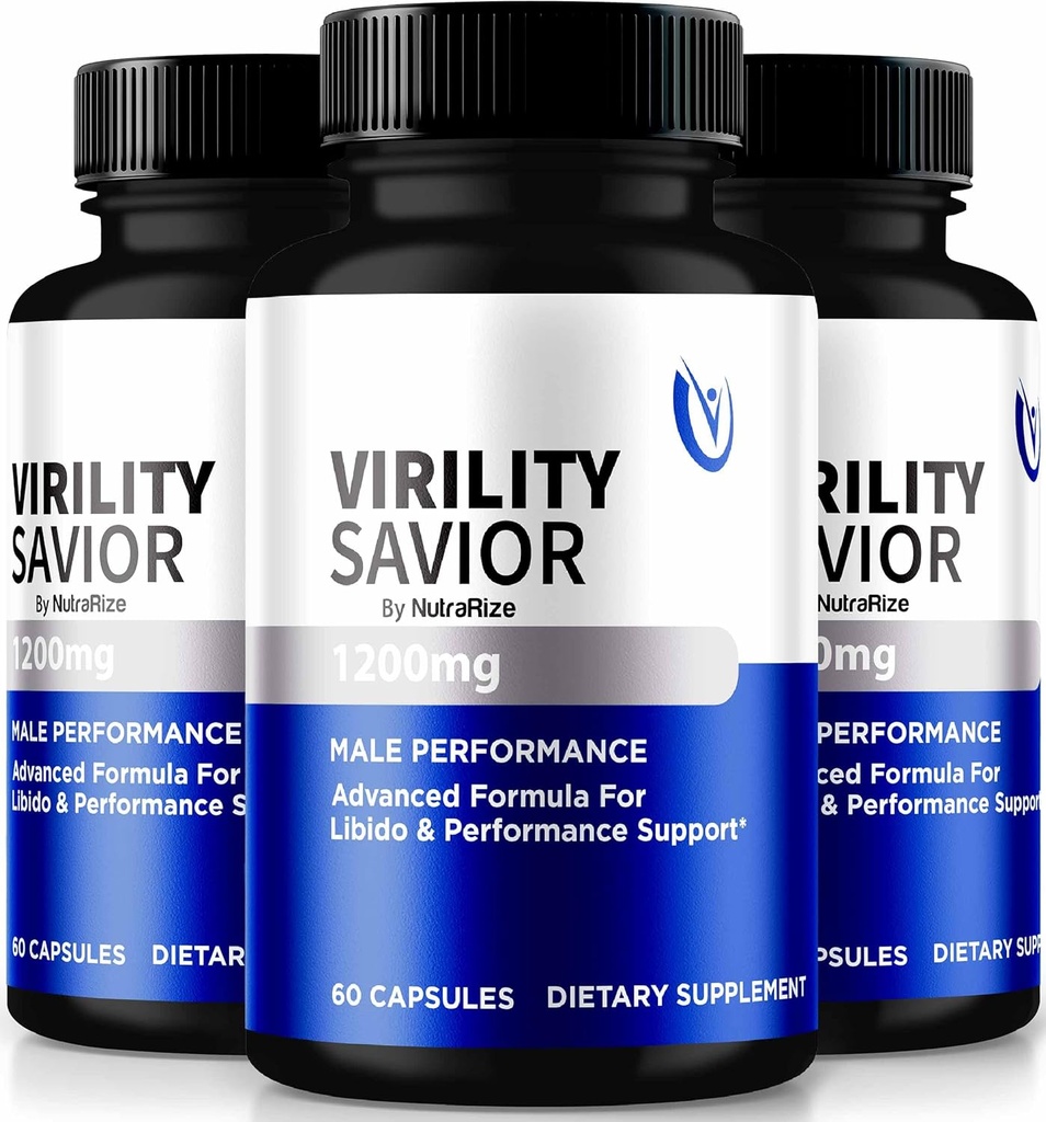 (3 Pack) Virility Salvador Capsules para Hombres, VirilitySavior Hombre Fórmula, Píldoras Premium para Max Rendimiento y Confianza, Soporte integral para salud y bienestar general (180 cápsulas)