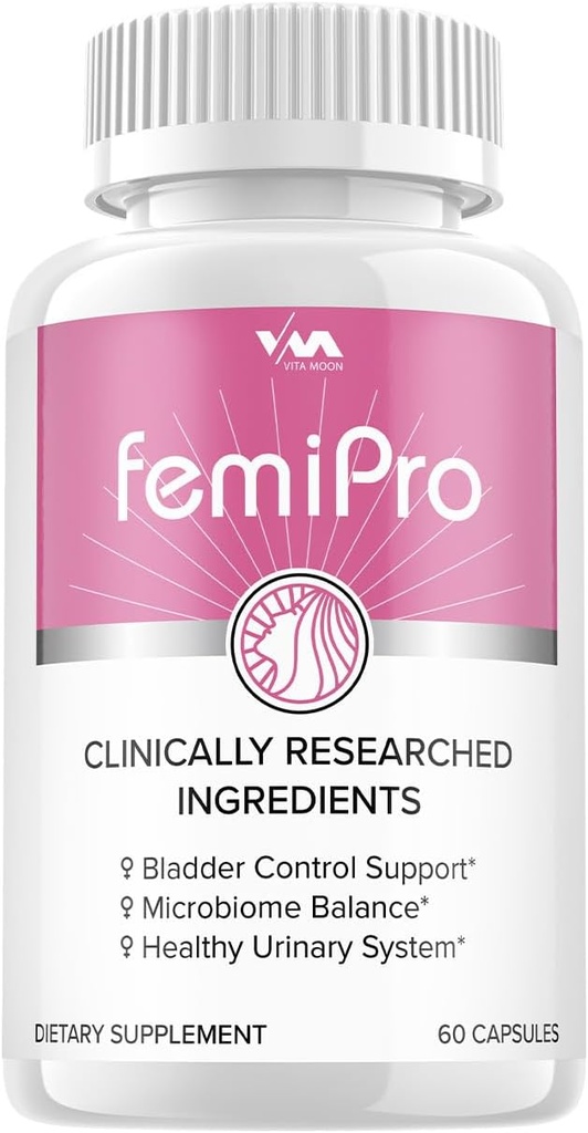 (1 Pack) Femi Probióticos - FemiPro Advanced Formula Bladder Control Support, Microbiome Balance, Healthy Urinary System, 60 cápsulas