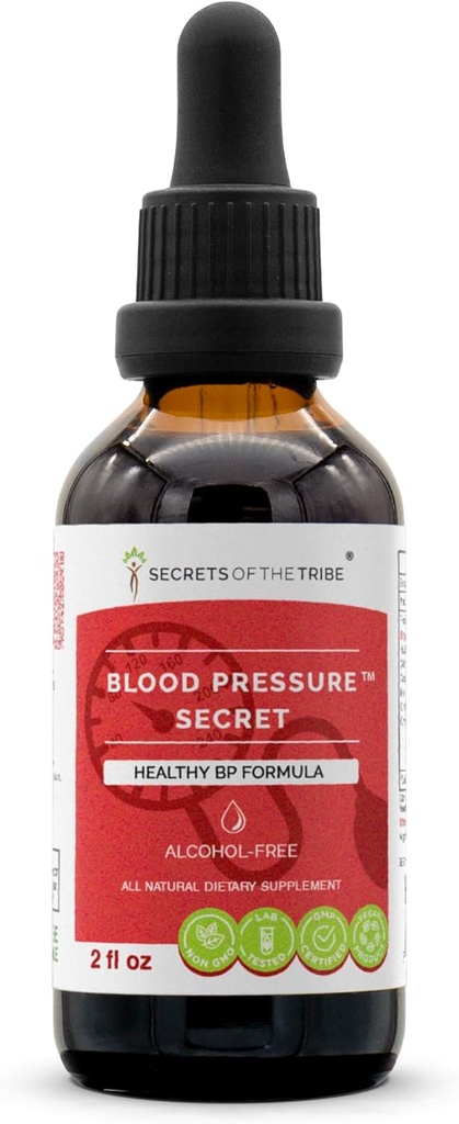 Secrets of the Tribe - Blood Pressure Secret, Healthy Circulation Formula, Herbal Supplement Blend Drops Alcohol-Free Liquid Extract (2 fl oz)