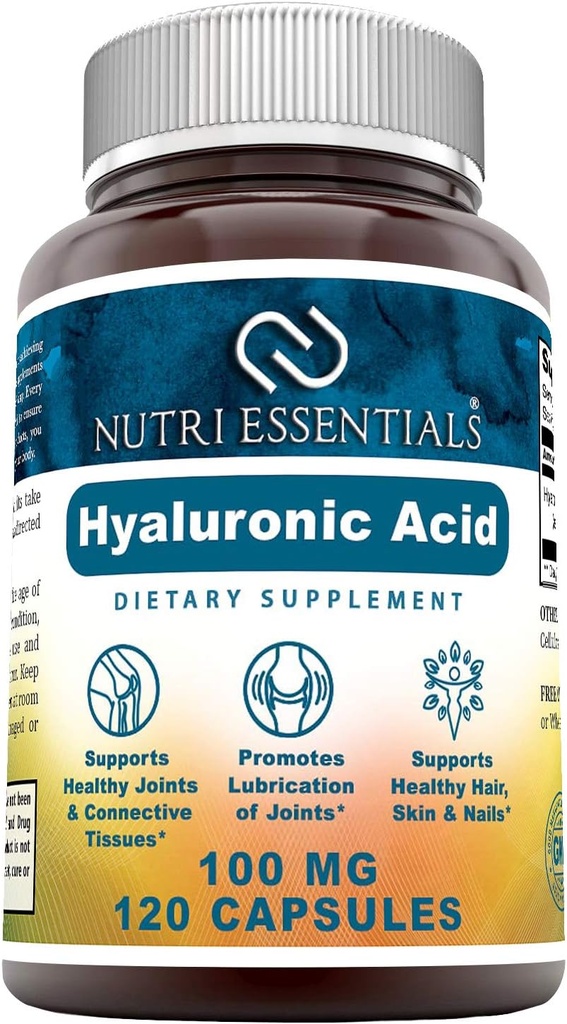 Hyaluronic Acid Dietary Supplement - 100 mg 120 Capsules (Non-GMO) - The Best Supplements for Joint Health, Skin Care & More*