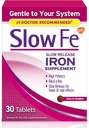Suplemento de hierro lento de 45 mg para la deficiencia de hierro, liberación lenta, alta potencia, tablas fáciles de absorber - 30 cuenta