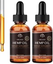 Aceite de cáñamo - 2 Packs 800,000 Fuerza máxima - Pure &amp; CO2 Extract Drops - 100% natural orgánico, vegano, no GMO,