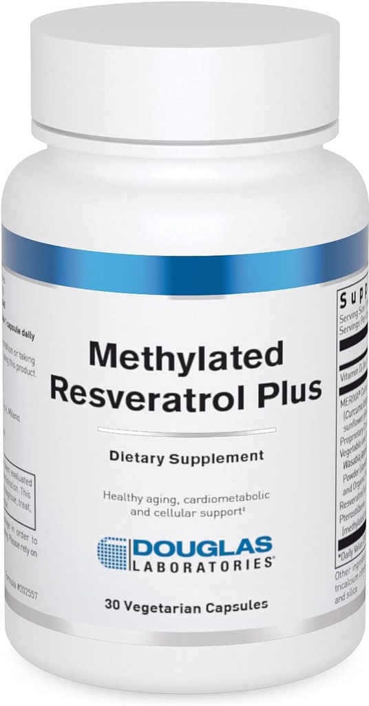 Douglas Laboratories Methylated Resveratrol Plus ← Fórmula con Curcumin y Vitamina D para la Salud Cardiometabólica y Celular ← 30 cápsulas vegetarianas