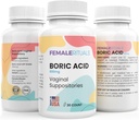 Boric Acid Suppositories for Women 600mg 30 Pack - Odor &amp; Yeast Solution Boric Acid Suppository - Vaginal Suppository for PH Balance & Vaginal Health - Vaginitis Solution for Women