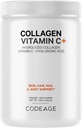 Collagen Peptides de Codeage Powder + Vitamina C - 20g Colágeno de Grass por Serving - Enzimas digestivas, Ácido hialurónico, 18 Aminoácidos - Proteína de Collagen hidrolizado - No GMO, Desflavorado - 9.98 oz