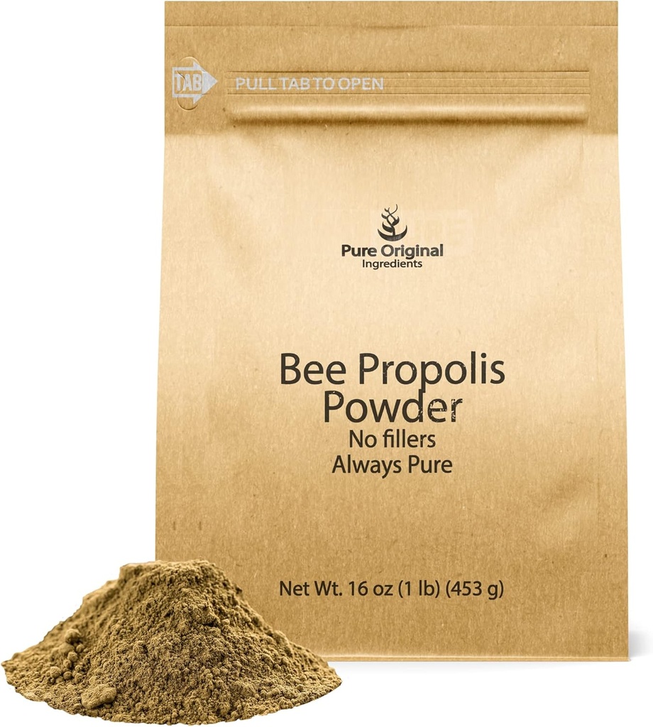 PURE ORIGINAL INGREDIENTES Bee Propolis Powder (1 lb) No Fillers, Lab Verified, Always Pure