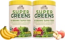 Finca Super Greens Apple Banana Powder Smoothie, Ecológico Super Foods, USDA Organic Drink Mix, Fruits, Vegetables, Mushrooms, Superfood Nutrition, 40 Servings, 2 Pack