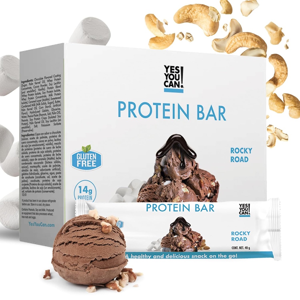 ¡Sí puedes! High Protein Bites - Box of 7-1 Pack: High Protein Snacks for the Whole Family, Protein-Rich Snack, Savory and Flavorful Protein Snack, Healthy and Crunchy Snack On the Go (Rocky Road)