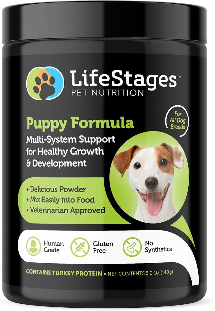 Etapa 1: Fórmula Puppy 0-3 Años para la ganancia de peso para perros, músculo &amp; desarrollo conjunto, piel saludable " Cuna  durable Omega 3 " 6, espirulina, vitamina B6 " Probióticos - Vet Aprobado