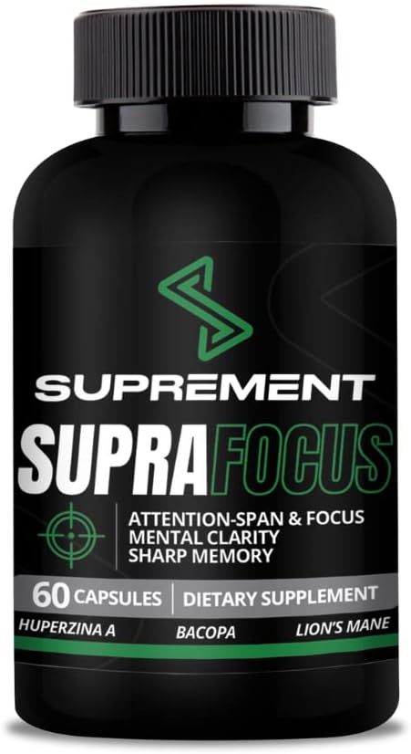 Suplemento Nootropics Brain Support. 60 Cuenta, para Hombres &amp; Mujeres. Suplementos cerebrales para la memoria y el foco con Lions Mane, Bacopa Monnieri, L Tyrosine. Booster de la mente para el suplemento de enfoque y la memoria.