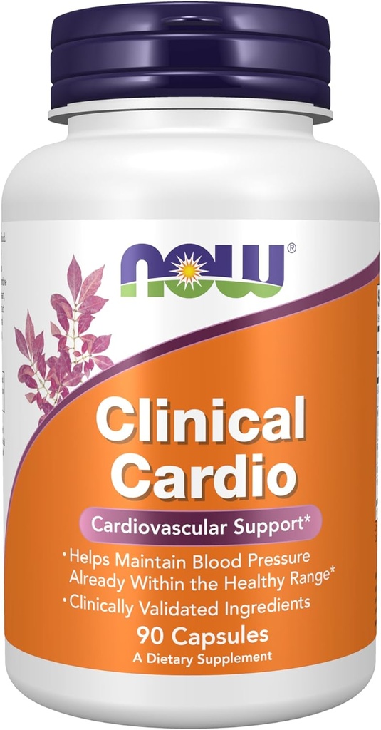 AHORA Suplementos de alimentos, Cardio clínico, Soporte cardiovascular*, ayuda a mantener la presión arterial ya dentro del rango saludable*, Ingredientes validados clínicamente, 90 cápsulas de veg