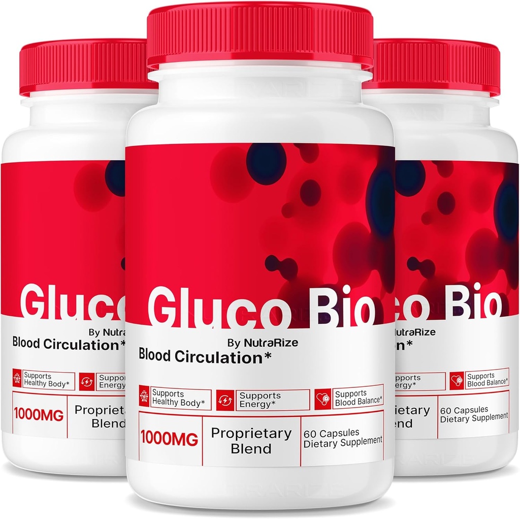 (3 Pack) GlucoBio Capsules, Suplemento Oficial de Gluco Bio, Toda la Fórmula Natural para apoyar la salud y el bienestar generales, píldoras de vitaminas Premium, GlucoBio Reseñas (180 cápsulas)
