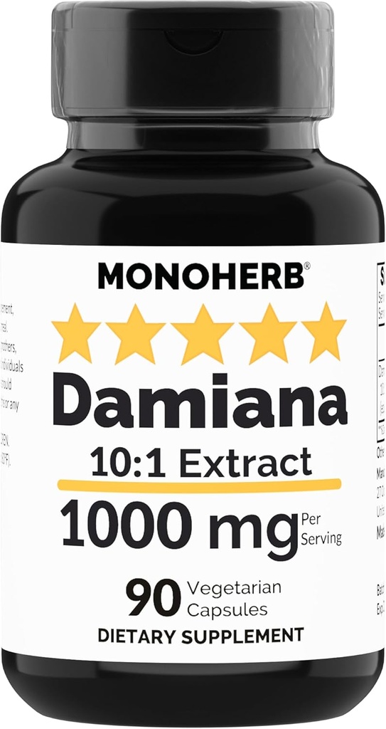 MONOHERB Damiana Extracto 1000 mg - 90 cápsulas vegetarianas