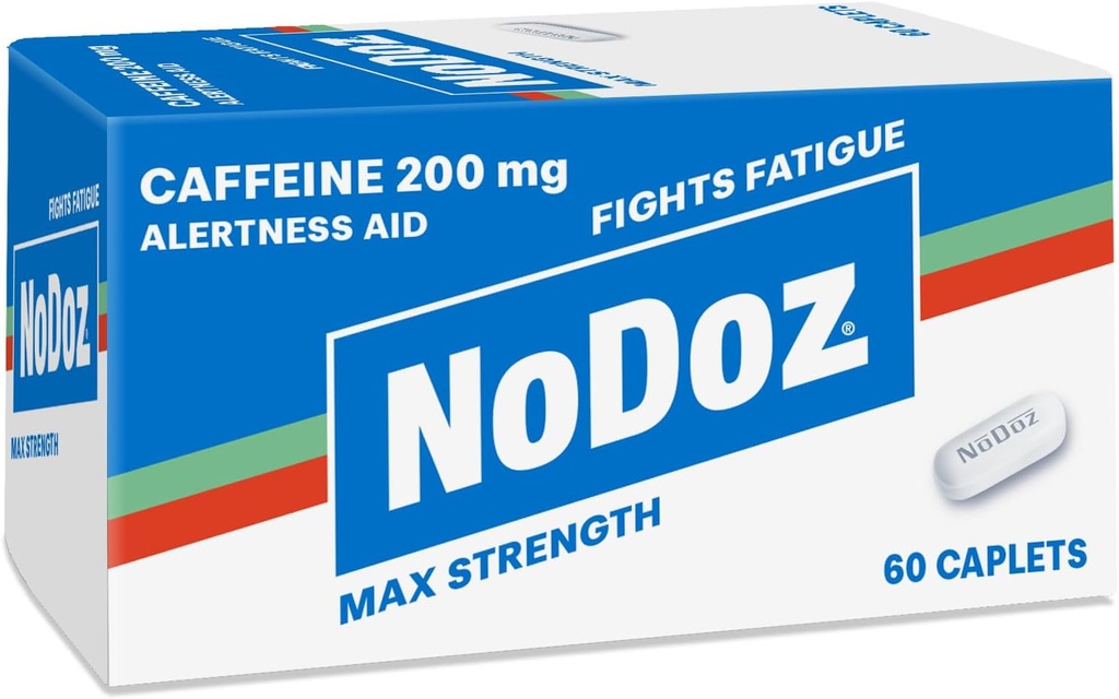 NoDoz 200mg Caffeine Pills Maximum Strength, 60 Caplets Total