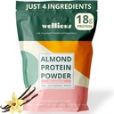 Powder de proteína de almendras (Vanilla) - 18 gramos de proteína vegana puramente saludable para hombres y mujeres - perfecto sin gluten, libre de soja &amp; smooth Gut Friendly Protein Powder for Sports Nutrition