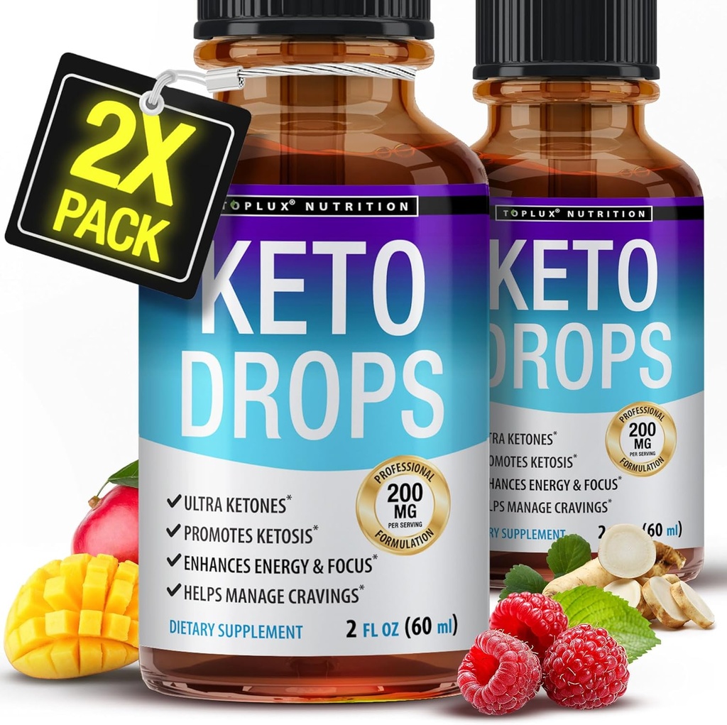 Toplux Keto Dieta gotas suplemento cetogénico - Fórmula Premium para soportar la cetosis, mejor absorción líquido, Garcinia Cambogia, para hombres y mujeres