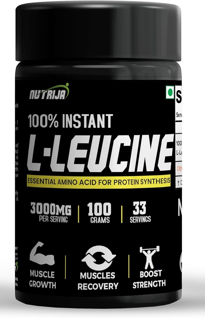 Instant L-Leucine Powder -100% Puro &amp; USP Grade ← Dissolves Más rápido, rápida absorción, mejor biodisponibilidad ¦ Crecimiento muscular &amp; recuperación
