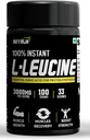Instant L-Leucine Powder -100% Puro &amp; USP Grade ← Dissolves Más rápido, rápida absorción, mejor biodisponibilidad ¦ Crecimiento muscular &amp; recuperación