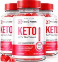rize labs (Pack of 3 Keto Chews ACV Gummies for Advanced Weight Loss 525 mg, Premium Keto+ACV Suplemento, All Natural Apple Cider Vinegar, Official Keto Plus ACV Reviews (180 Gummies)