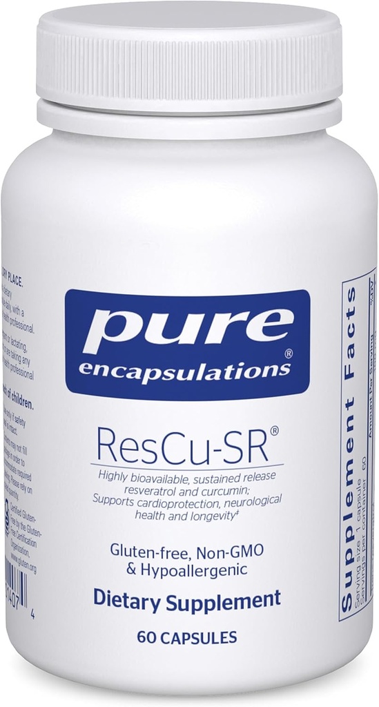 Pure Encapsulations ResCu-SR ← Hypoallergenic Dietary Supplement for Longevity, Cardio Support and Neurological Health ← 60 Capsules