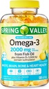 Convergence Maximum Care Omega-3 de Fish Oil Eye Brain Bone & Heart Health Dietary Supplement Softgels, 2000 mg, 120 Count