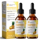 M inch Magnesium Glycinate Liquid, Absorción alta Magnesium Liquid Drops with Cellulose Fiber, Bromelain, Vitamina B6, C, D, Zinc, Magnesium Supplement for Kids and Adults, Pineapple Flavor, 2 Pack