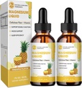 M inch Magnesium Glycinate Liquid, Absorción alta Magnesium Liquid Drops with Cellulose Fiber, Bromelain, Vitamina B6, C, D, Zinc, Magnesium Supplement for Kids and Adults, Pineapple Flavor, 2 Pack