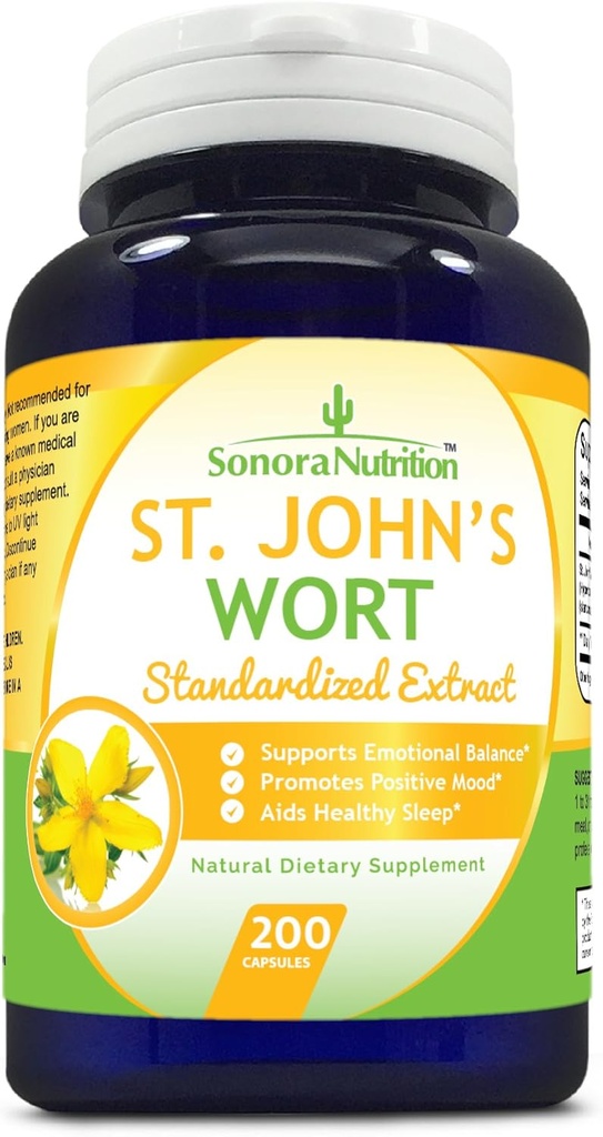 Extracto estandarizado de St. John con 0.3% Hypericin 300 mg, 200 cápsulas