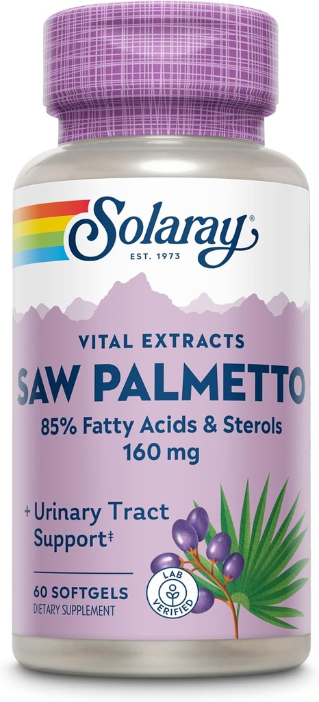 Solaray Saw Palmetto 160mg | American Saw Palm | 60 Pearls