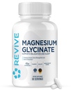 Revive MD Puro Magnesio Glycinate 200mg – Suplemento de alta absorción para la relajación, alivio del estrés, soporte de memoria del sueño – promueve huesos fuertes, función sana del nervio &amp; musculo (60 piezas)