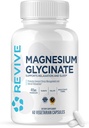 Revive MD Puro Magnesio Glycinate 200mg – Suplemento de alta absorción para la relajación, alivio del estrés, soporte de memoria del sueño – promueve huesos fuertes, función sana del nervio &amp; musculo (60 piezas)