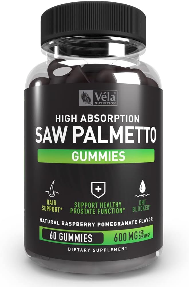 Saw Palmetto Gummies Complejo para Hombres y Mujeres Silenciosos Crecimiento del Pelo Suplemento ← Función urinaria Apoyo, Función de la próstata Apoyo