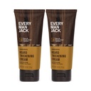 Cada hombre Jack Beard Thickening Cream - Fortalece, Thickens, Nourishes Beard - Light Sandalwood Scent - Hecho con ingredientes naturalmente derivados como Biotina, Vitamina B6, Soy Protein - 2.8oz - 2 Pack