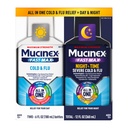 Mucinex Fast-Max Cold and Flu & Nightshift Medicine for Adults, Over-The-Counter Medication Combo Pack for Sore Throat Relief, Decongestant, Cough & Cold Medicine (2 x 6 Fl Oz)