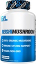 Evlution Nutrition Reishi Mushroom - Immune System &amp; Health Support - 500mg Mushroom Supplement - 100% Organic, Vegan &amp; Non-GMO - 60 Servings